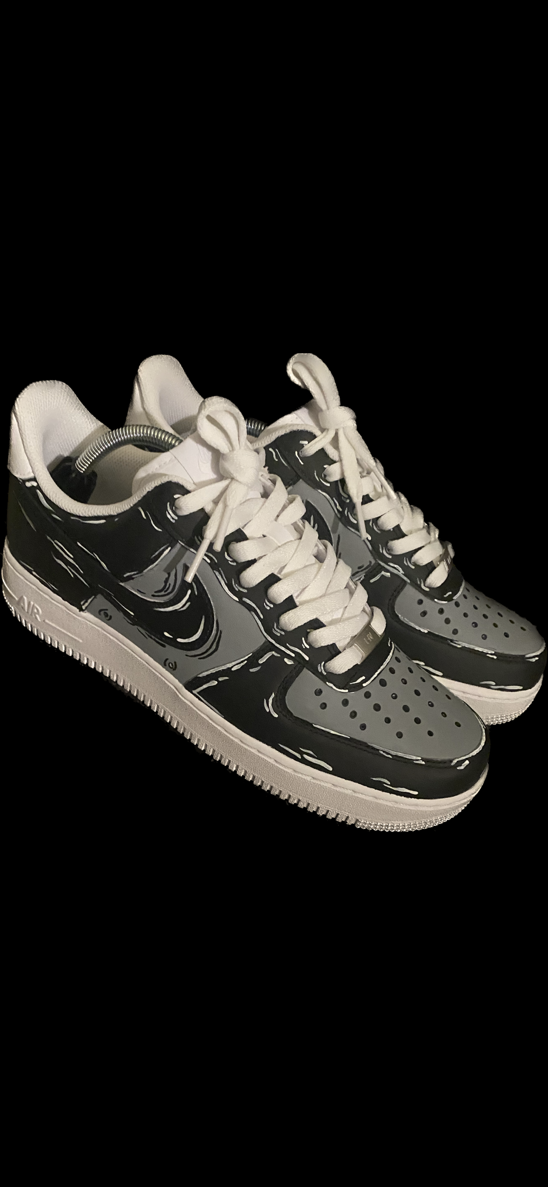 Black Dripping Custom Air Force 1 Sneakers 7 Y / 8.5 W