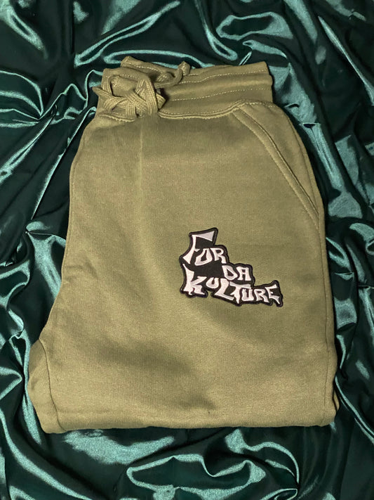 For Da Kulture- Olive Green Joggers